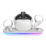 KIWI design Ladestation RGB Kompatibel mit Meta/Oculus Quest 2, Meta offiziell Co-Branded