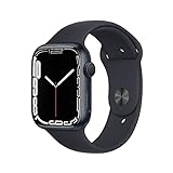 Apple Watch Series 7 (GPS, 45mm) Smartwatch - Aluminiumgehäuse Mitternacht, Sportarmband Mitternacht -...