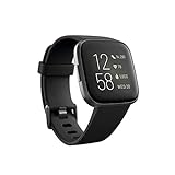 Fitbit Versa 2 Health & Fitness Smartwatch with Voice Control, Sleep Score & Music, One Size, Black -...