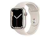 Apple Watch Series 7 (GPS + Cellular, 45mm) Smartwatch - Aluminiumgehäuse Sternenlicht, Sportarmband...