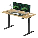 FLEXISPOT E6 Elektrisch höhenverstellbarer Schreibtisch 140x70 cm | Ergonomischer Steh-Sitz Tisch mit...