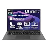 2022 LG gram 17 Zoll Ultralight Notebook - 1,350g Intel Core i7 Laptop (16GB RAM, 1TB SSD, 17,5h...