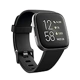 Fitbit Versa 2 Health & Fitness Smartwatch with Voice Control, Sleep Score & Music, One Size, Black -...