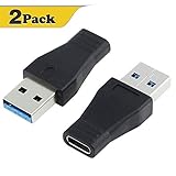 CESHMD 2 Stück USB-C USB 3.1 Typ C Buchse auf USB 3.0 A Stecker Adapter Konverter Unterstützung...