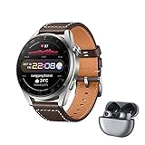 HUAWEI WATCH 3 Pro - 4G Smartwatch, eSIM Telefonie, 30 Monate Garantie, braunes Lederarmband + FreeBuds...