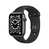 Apple Watch Series 6 (GPS, 44 mm) Aluminiumgehäuse Space Grau, Sportarmband Schwarz