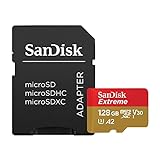 SanDisk Extreme 128 GB microSDXC Memory Card + SD Adapter with A2 App Performance + Rescue Pro Deluxe, Up...