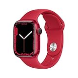 Apple Watch Series 7 (GPS, 41mm) Smartwatch - Aluminiumgehäuse PRODUCT(RED), Sportarmband PRODUCT(RED) -...