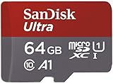 SanDisk Ultra 64 GB microSDXC Memory Card + SD Adapter with A1 App Performance Up to 100 MB/s, Class 10,...