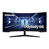 Samsung Odyssey G5 Ultra Wide Gaming Monitor C34G55TWWR, 34 Zoll, QHD 1440p, VA-Panel, UWQHD-Auflösung,...