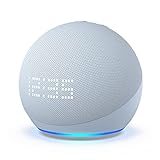 Echo Dot mit Uhr (5. Gen., 2022) | Smarter WLAN- und Bluetooth-Lautsprecher mit Uhr und Alexa und mit...