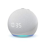 Echo Dot (4. Generation) | Smarter Lautsprecher mit Uhr und Alexa | Weiß
