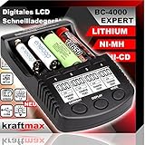 kraftmax BC-4000 EXPERT - Universal Akku Ladegerät SMART Li-Ion Technology und Innenwiderstandsmessung -...