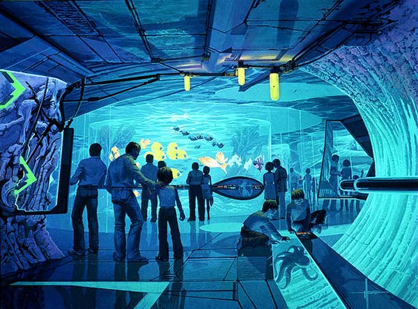 Das VR-Aquarium im virtuellen Zoo. Futuristisch. Quelle: Landmark