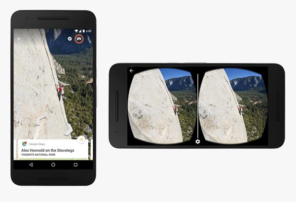 Virtual-Reality-Update für Streetview: Die App unterstützt ab sofort Google Cardboard.