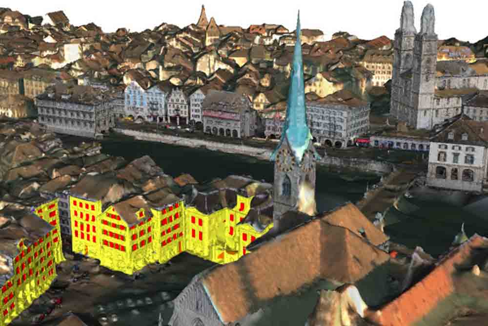 Ein Programm erstellt aus Fotos und Videos ein 3D-Modell einer Stadt