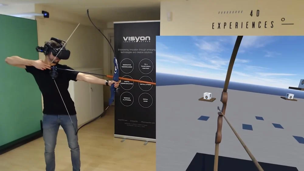 VR-Bogenschießen mal anders - mit einem echten Bogen