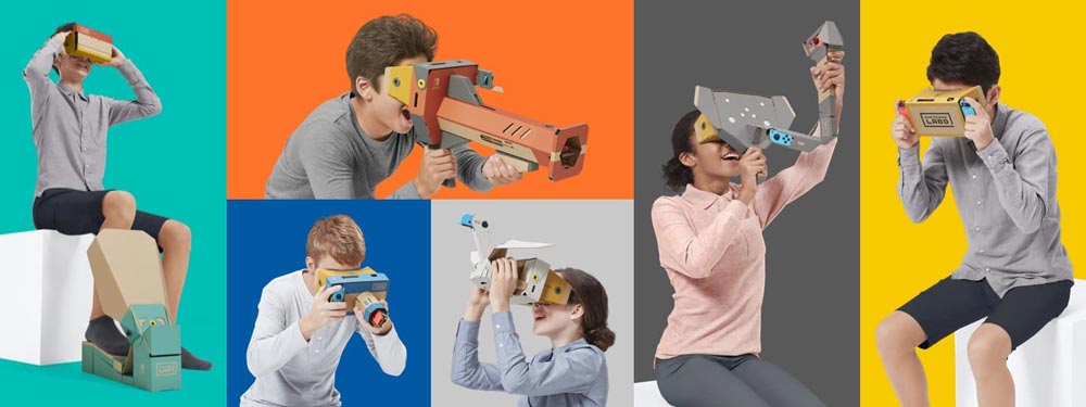 Nintendo bringt passend zur Papp-VR-Brille reichlich Papp-VR-Zubehör. Bild: Nintendo