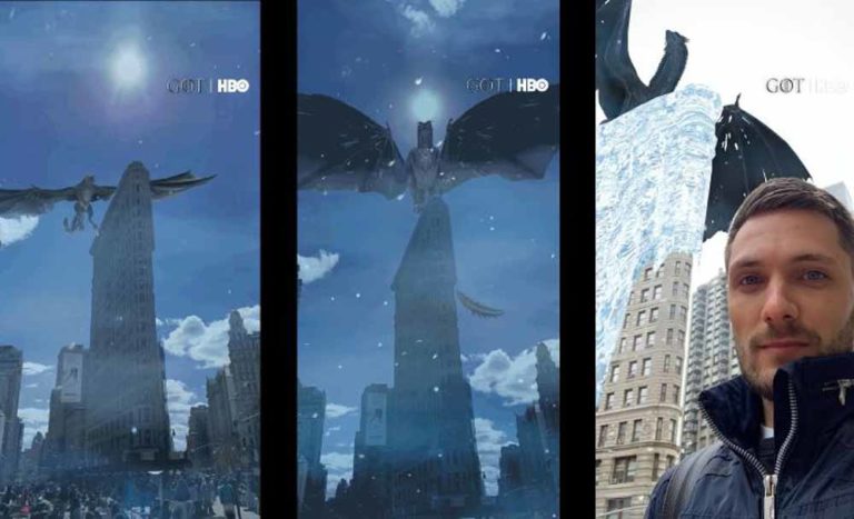 Snap nutzt den Hype um die letzte Game-of-Throns-Staffel für einen neuen Augmented-Reality-Filter: Das Flatiron-Gebäude in New York wird Opfer eines Eisdrachen.