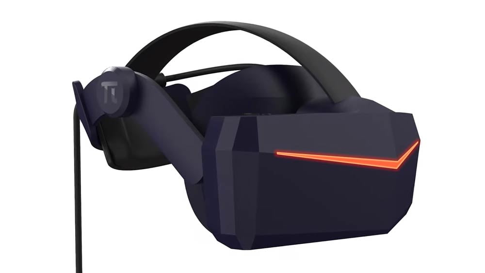 VR-Brille Pimax Vision 8K X schräg von der Seite.