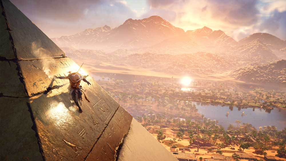Die Entwickler von Ubisoft bauten für Assassin’s Creed Origins eine riesige Welt im alten Ägypten, lieferten einen historischen Erkundungsmodus nach und starteten die KI-Übersetzungsinitiative mit Google. | Bild: Ubisoft.