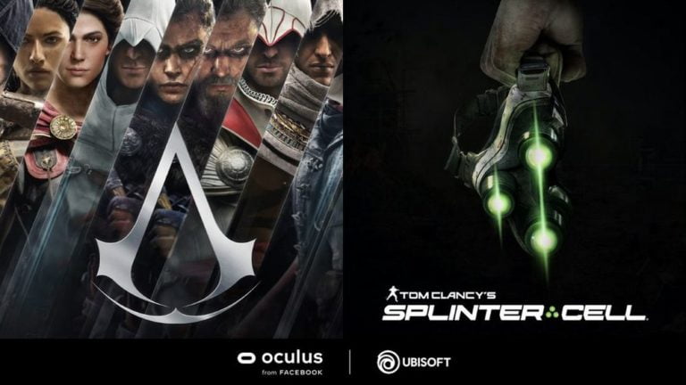 Teaserbild mit Assassin's Creed Artwork und dem Nachtsichtgerät aus Splinter Cell, beides kommt für VR