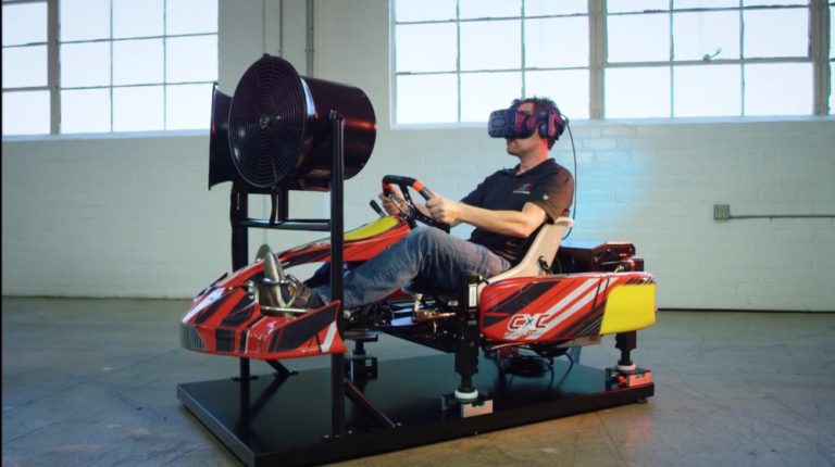 VR-Kart-Simulator bringt Fahrtwind ins Wohnzimmer