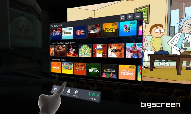 Ein virtueller Finger zeigt auf ein digitals Auswahlmenü mit TV-Kanälen