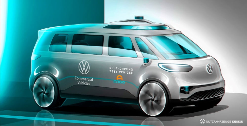 Das Concept Car ID. BUZZ von Volkswagen wird mit einem KI-System für autonomes Fahren von Argo AI ausgerüstet.