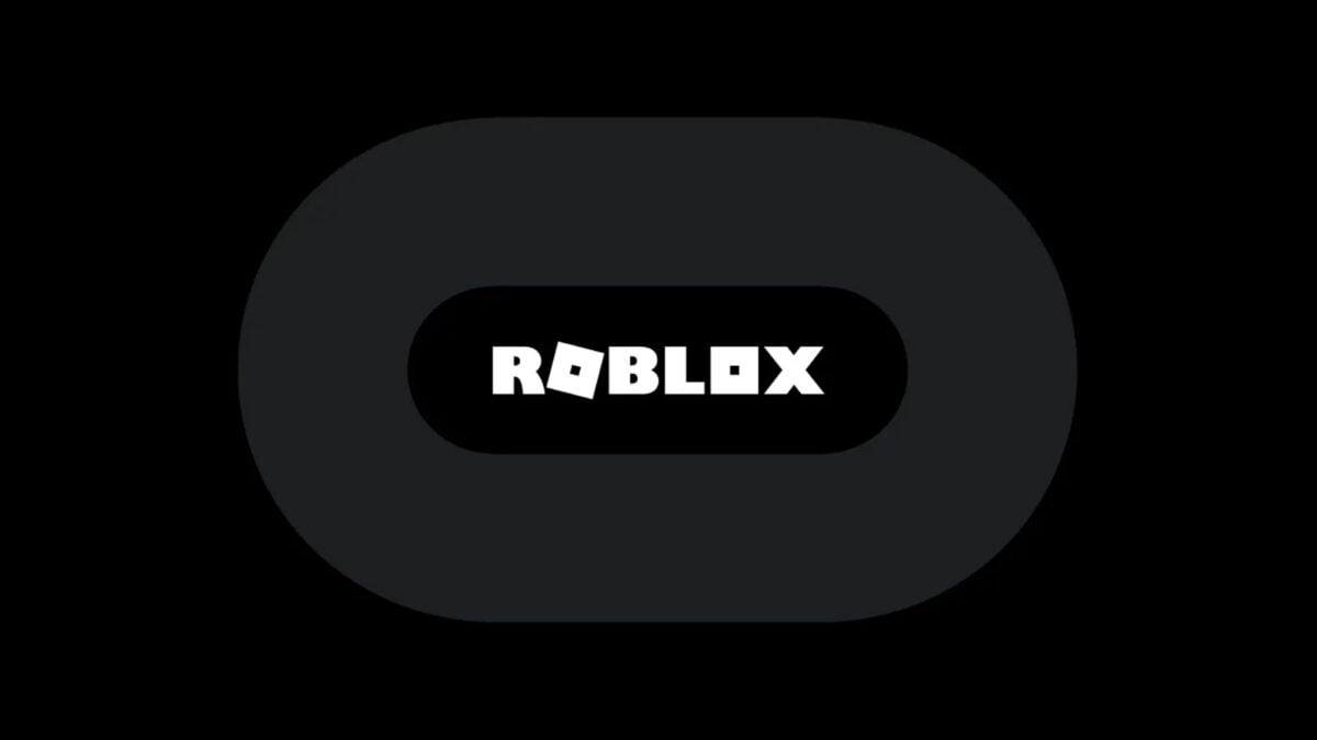 Roblox- und Oculus-Logo vor schwarzem Hintergrund.