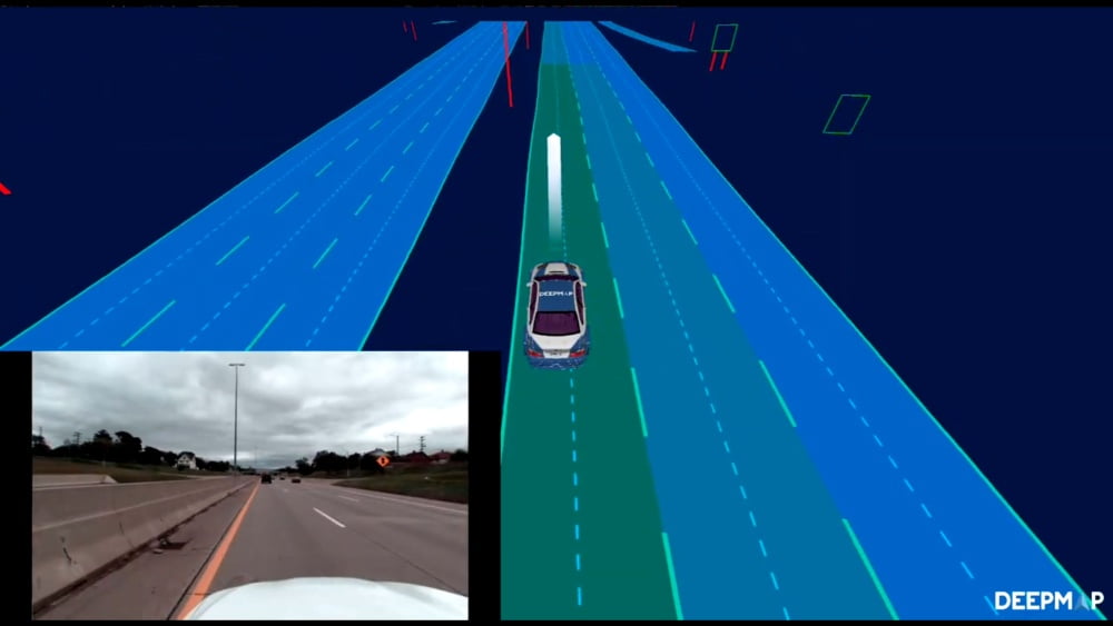 Eine Visualisierung einer HD-Karte für autonomes Fahren.