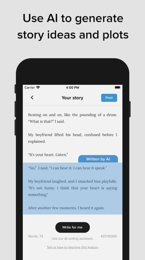Die Shortly-App soll Autoren gute KI-generierte Ideen liefern. | Bild: Shortly