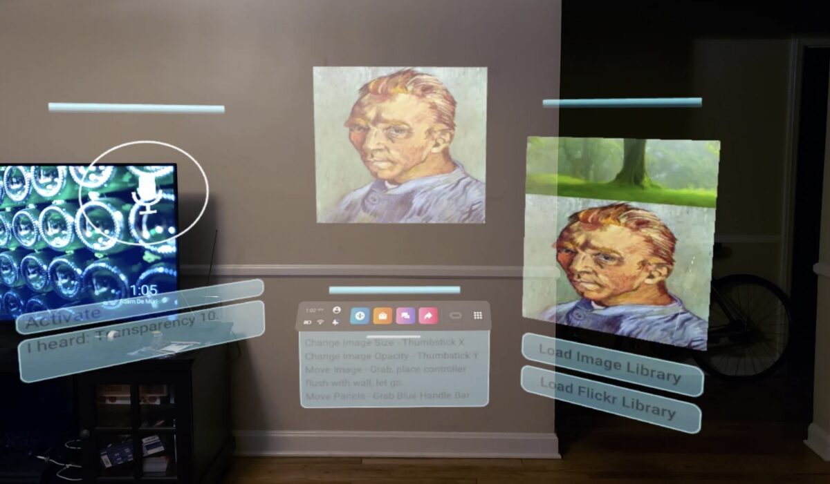 Die Mixed-Reality-App Easely projiziert ein Van-Gogh-Bild an die Wand.