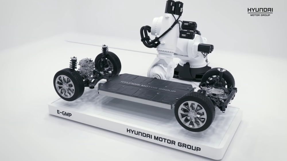 Die Hyundai E-GMP-Plattform für elektrisch betriebene Fahrzeuge.