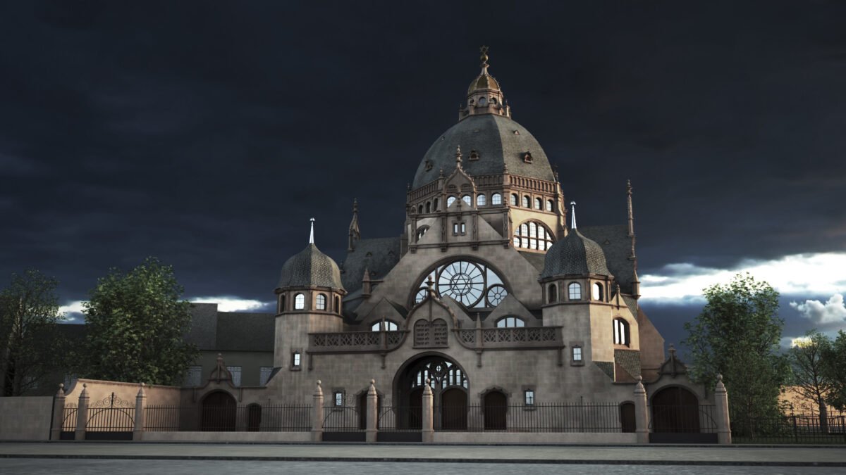 Außenansicht der Synagoge Dortmund in Virtual Reality