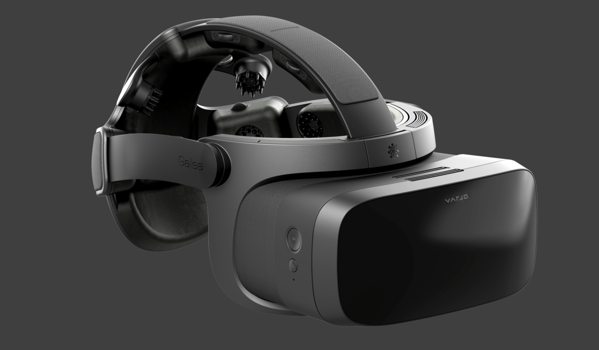 In der Beta-Einheit Galea von OpenBCI ist die Hirnschnittstelle in die VR-Brille integriert.