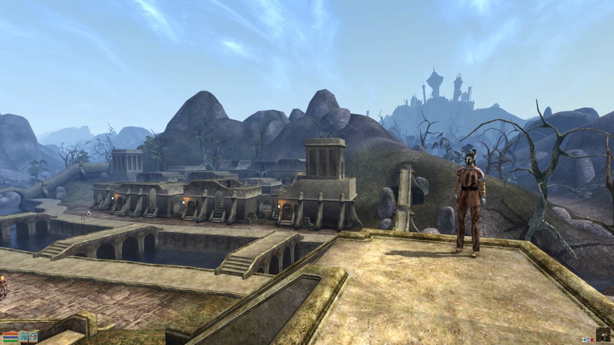 Ein Blick auf eine typische Stadt aus Morrowind.