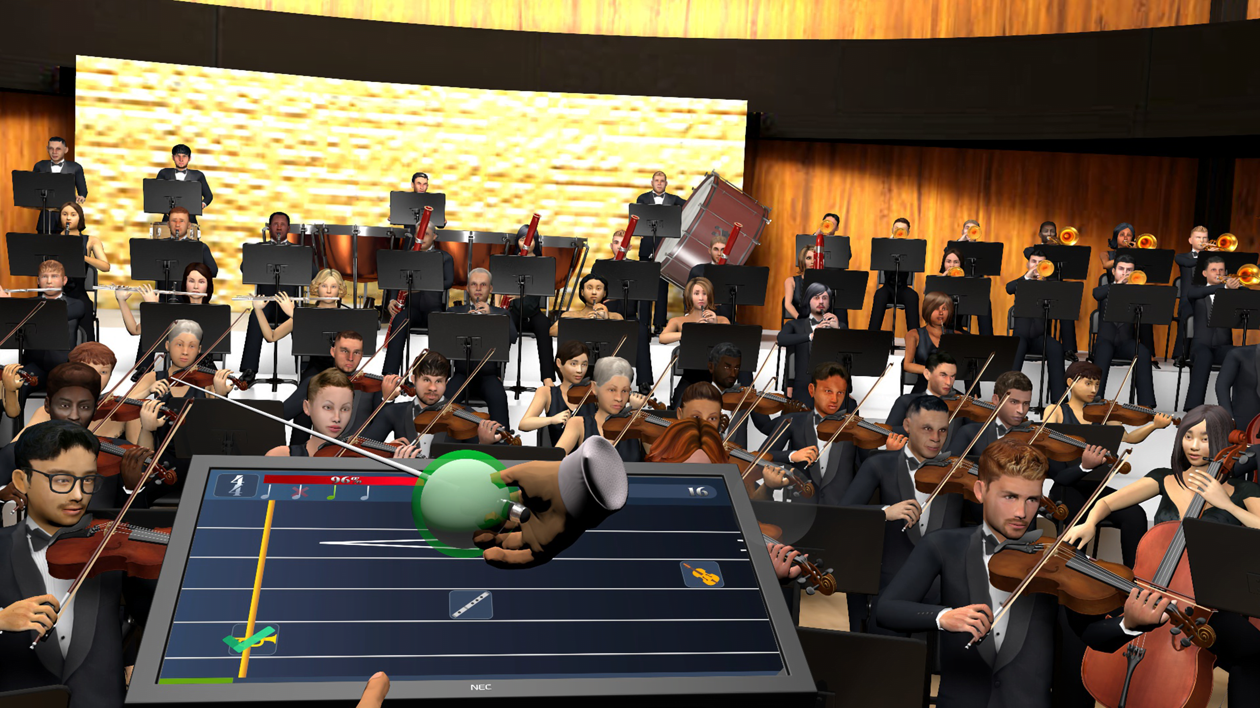 Dirigiert ein ganzes Orchester in Maestro VR