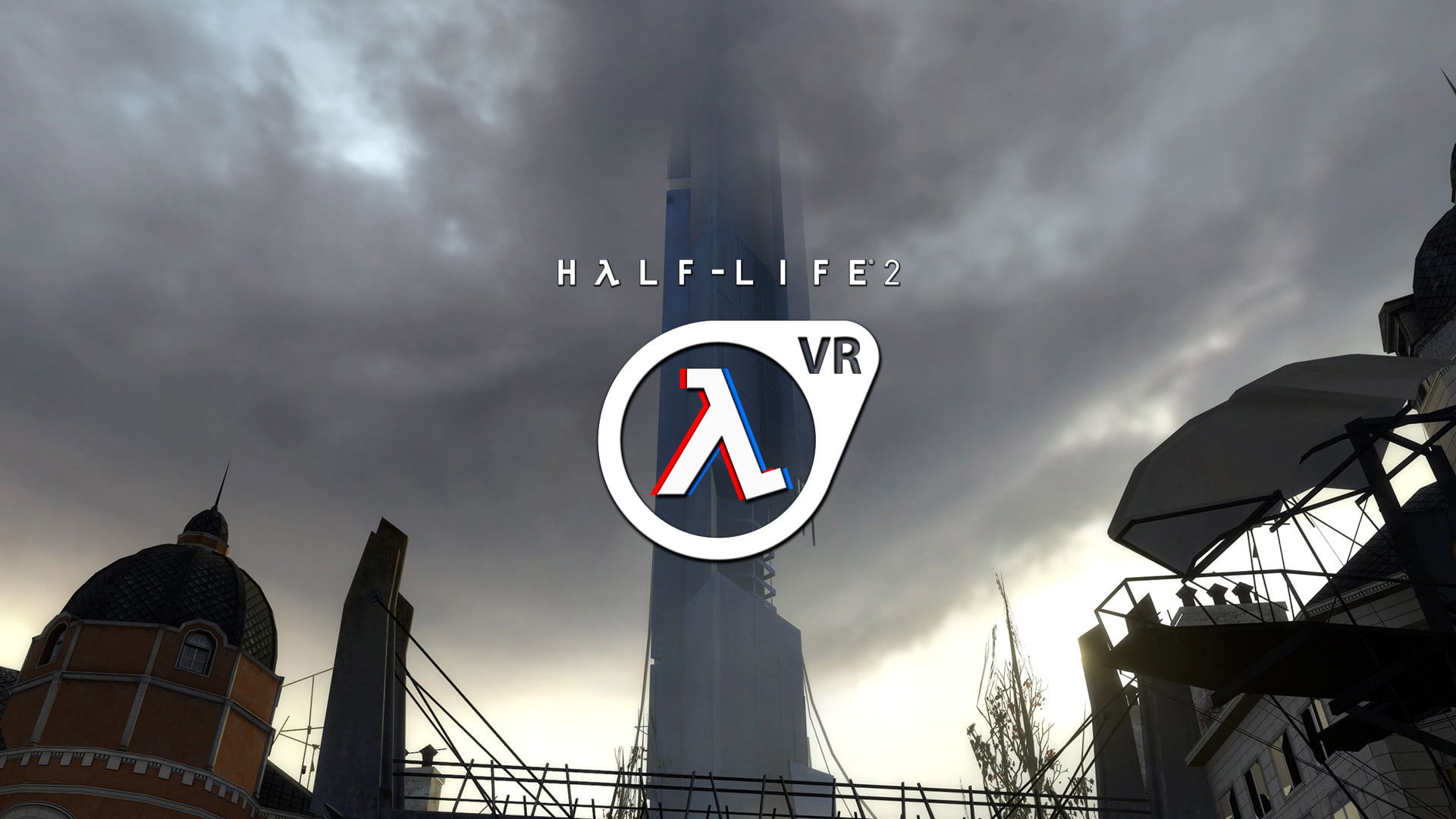 City 17 mit Zitadelle und Half-Life-2-VR-Logo