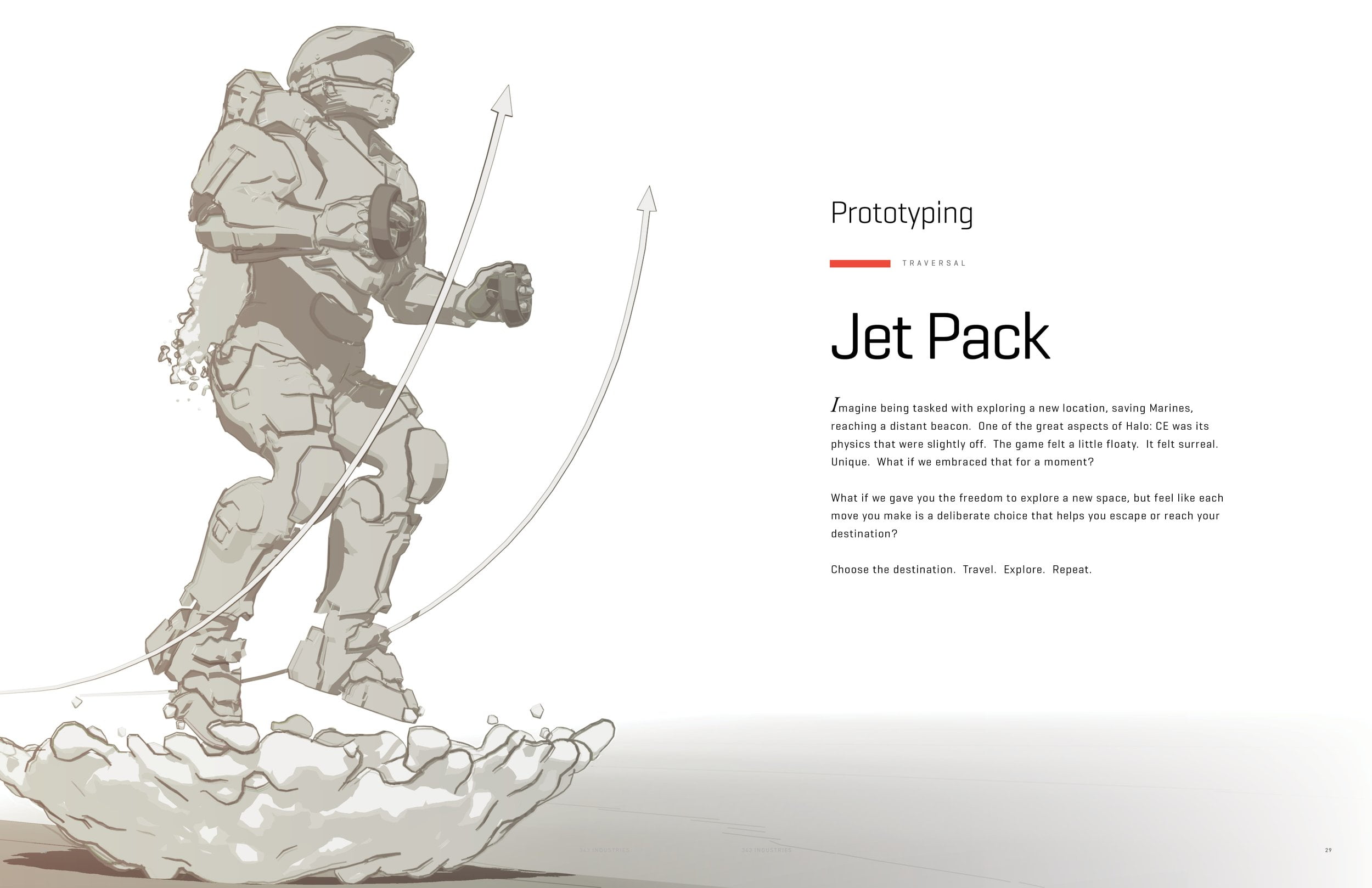 Konzept für Jet-Pack-Fortbewegung