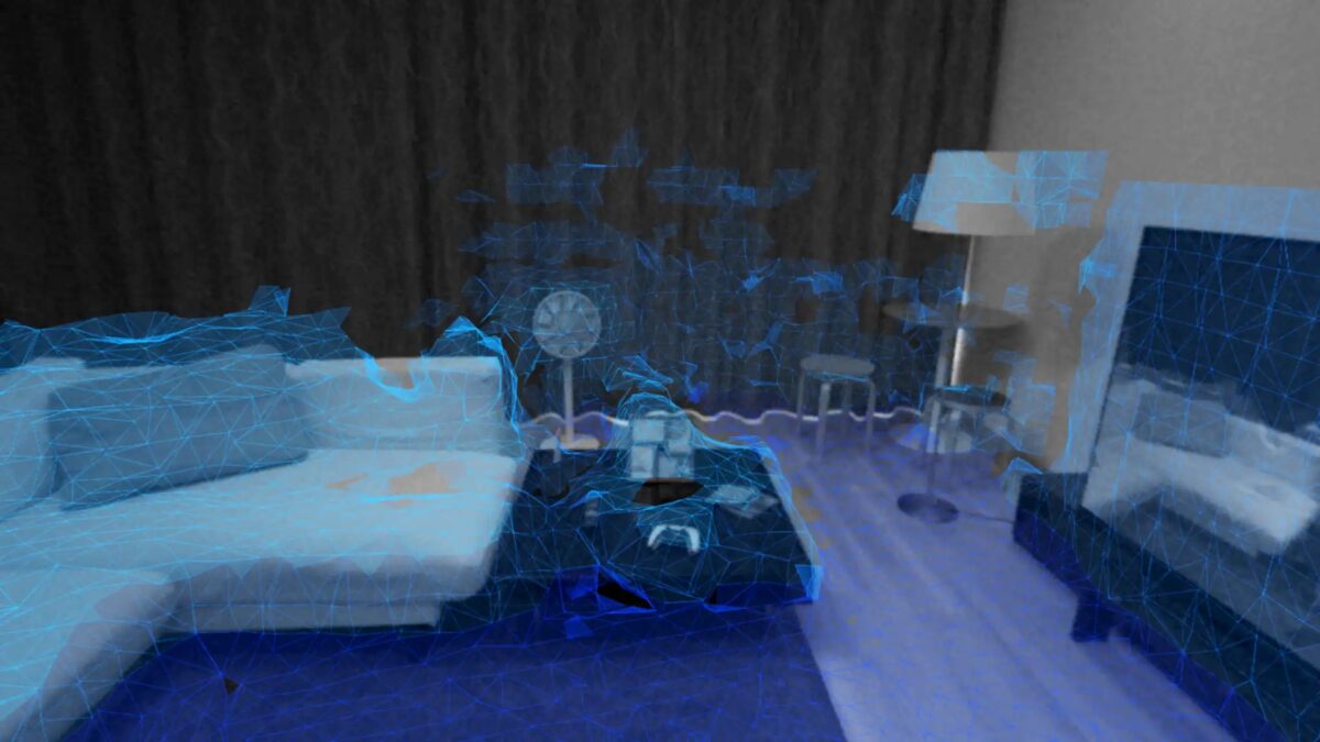 Ein von Playstation VR gescannter Raum mit rudimentarer 3D-Erkennung.