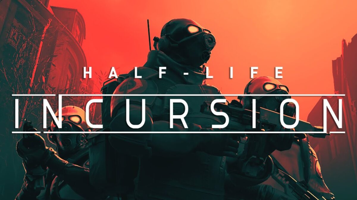 Das Titelbild zur Mod Half-Life: Incursion zeigt drei Combine-Krieger vor blutrotem Himmel.
