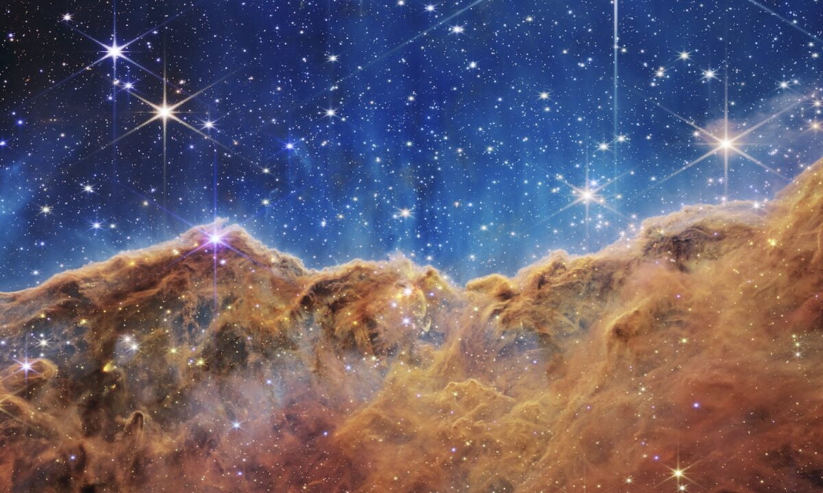 Detailaufnahme der Carina Nebula des James-Webb-Weltraumteleskops.