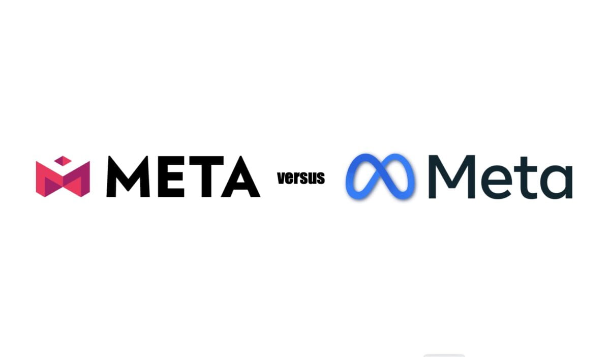 Die Logos von Meta.is und Meta (Facebook)
