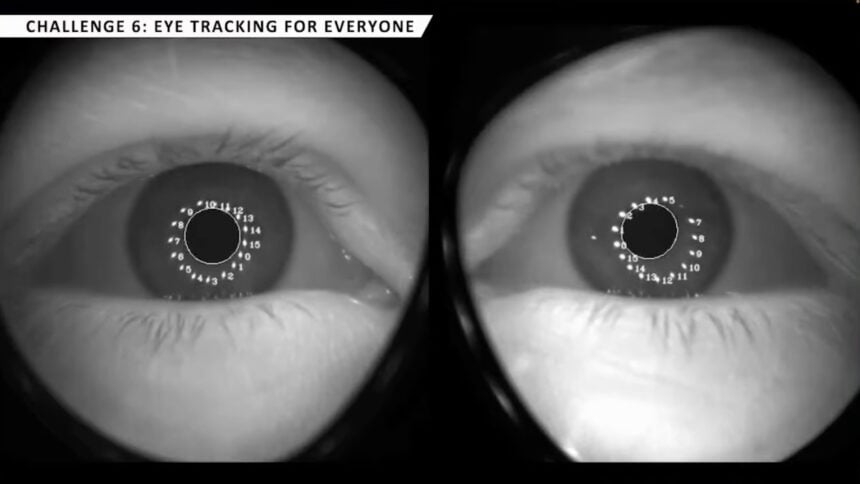 Ein Augenpaar, so wie es von einem Eye-Tracking-System erfasst wird.