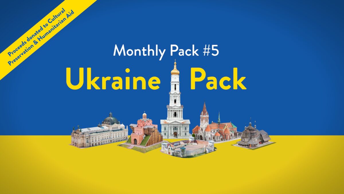 Titelbild des Ukraine Pack mit allen sechs eingescannten Denkmälern.