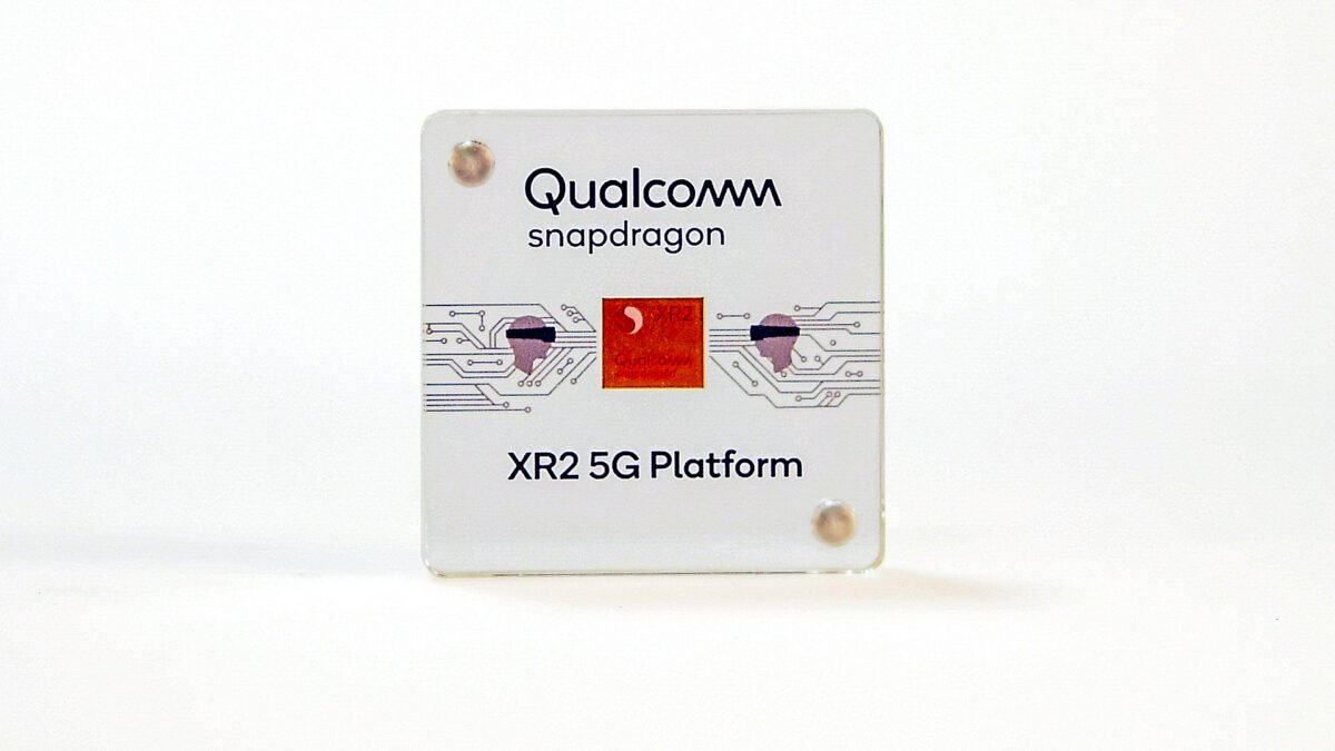 Ein ausgestellter Snapdragon-XR2-Chip.