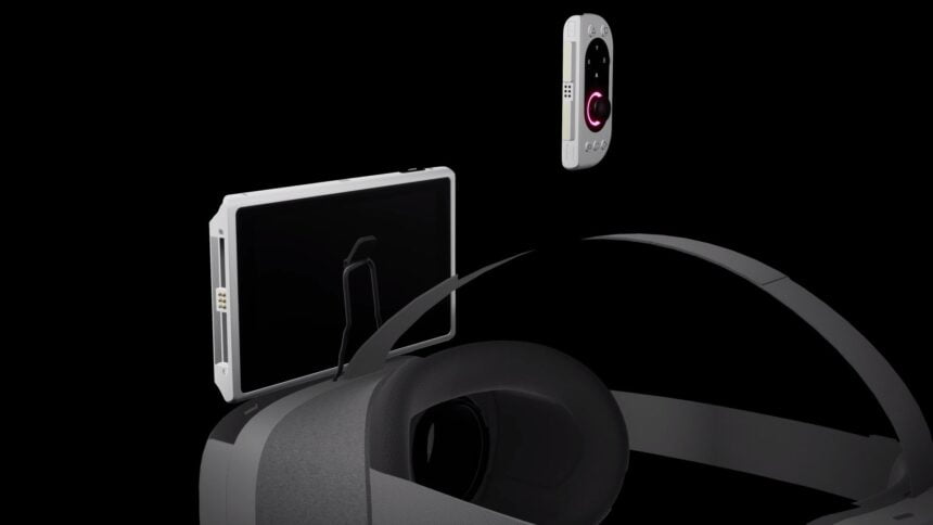 Das Display der Pimax Portal kann in ein VR-Brillen-Gehäuse eingesetzt werden.