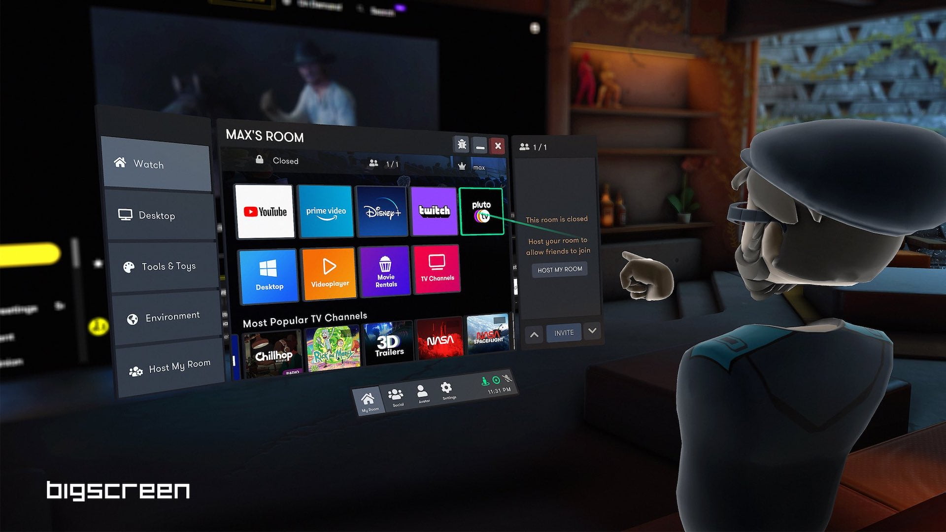 Bigscreen: VR-Kino-App jetzt mit Amazon Prime & Co.