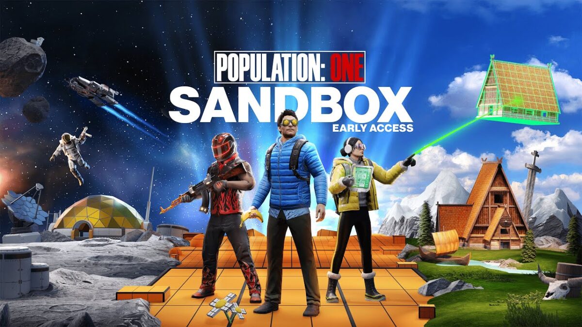 Drei Spielende basteln zusammen ein Level im neuen Sandbox-Editor von Population: One.
